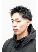 メンズカットアップバングスキンフェードスパイキーショート0106