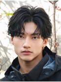 横浜西口フェザーショートシャドウパーマセンターパートウルフ