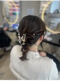 お呼ばれヘア/編み下ろし/ヘアセット/パール/結婚式/平塚