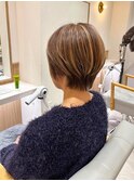 大人ショートボブ×立体ハイライト【若江岩田】