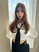 アンジェリカラボ 梅田店(ANGELICA LABO)&nbsp;ワンカール×グラデーションレイヤー×シースル×顔まわり♪川又