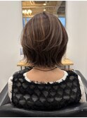 ナチュラルベージュハイライト　白髪ぼかし