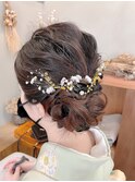 《花屋併設》シニヨン~お着物~/ミルクチョコレート@20代30代40代