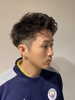 日本橋三越前　メンズパーマ　ジェットモヒカン風アップバンク