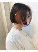 kana ミニボブ インナーカラー オレンジ