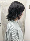 ＊/くせ毛風ボブアンニュイ時短くせ毛カット前髪あり30代40代3