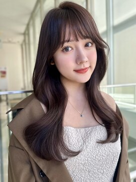 バイオレットジェム(Violet`jem) 韓国ロングレイヤーカット顔まわりカットショコラブラウンKA-92