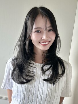 ライン(LINE) 韓国風/レイヤー/前髪カット/オリーブ/透明感/ハッシュカット