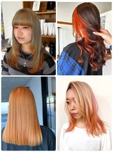 オレンジ［富山/ブリーチ/ダブルカラー/ブリーチなしカラー/アンブレラカラー/インナーカラー/レイヤー］