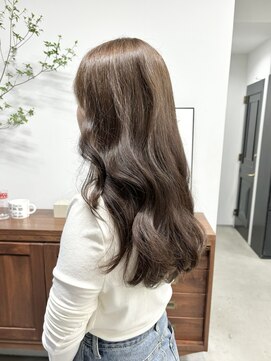 ヘアー アイス 御器所本店(HAIR ICI) ブリーチなしココアブラウンレイヤーカット冬カラー20代30代
