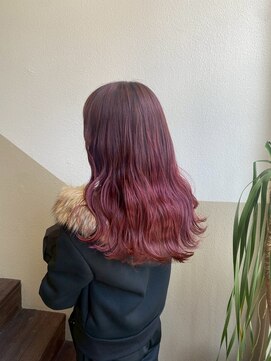 リアン(Lien) バレイヤージュに透明感のあるピンクベージュ/20代30代40代