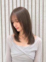 ネオリーブカップ 町田店(Neolive capu)&nbsp;ミディアムレイヤーカット/グレージュ顔周りカット#