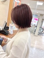 モリオ フロム ロンドン サッポロファクトリー店(morio FROM LONDON)&nbsp;morio 札幌ボブ かきあげレイヤーボブ ピンクブラウン 秋カラー