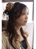 マーメイド編み込みハーフアップ　（結婚式ヘアセット）