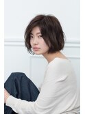 切りっぱなしボブ×フレンチパーマ