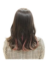 アイコニック 天神店(ICONIQ)&nbsp;ナチュラルアッシュブラウン×サーモンピンク