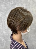 グレージュ/ショートボブ/ショートヘア/カラー/カット＋カラー