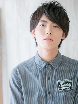 モッズヘアメン 札幌月寒店(mod's hair men) マットブラウン七三分け無造作パーマのミニウルフi札幌月寒