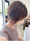 ショートレイヤーカットブリーチハイライトダブルカラー