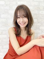 オーロ 西宮店(ORO) 外ハネ　マロン　ミルクティーベージュ　ミディアム