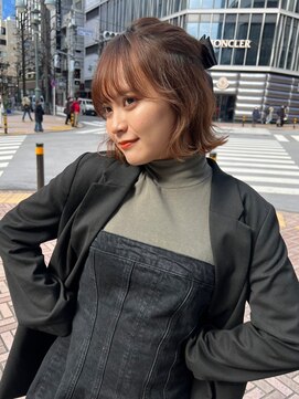 ランテルディ 渋谷(LANTERDIT) 外ハネボブ　切りっぱなしボブ　ぱっつん前髪