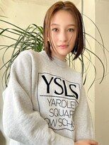大人の小顔ボブセンターパート