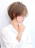 say. ショート くびれショート ミルクティーベージュ ハイライト