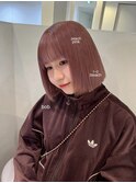 ブリーチありピンクベージュボブ◎