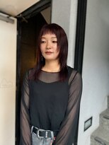 テテ ニコ(tete nico)&nbsp;【大前】ブリーチなしローズレッドギザバング/顔まわりレイヤー