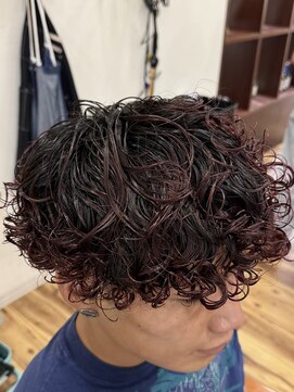 スウェル 千葉店(Swell) 赤髪×緩めプードル