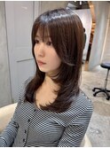 ◯ミニウルフレイヤーカット顔周り前髪韓国ミディアムロング/23