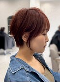 大人ショート＿オレンジブラウン＿髪質改善