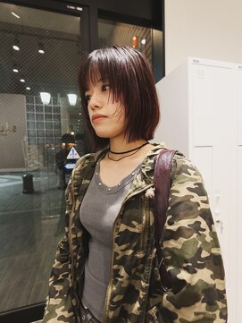 熊本 上通り レイヤーボブ 顔まわりカット