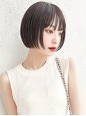切りっぱなしショートボブ/ダークアッシュ/似合わせカットp上尾