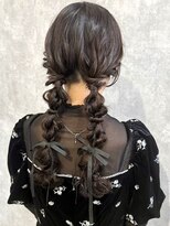 ランガリ ヘアアンドスパ(Rangali Hair&Spa)&nbsp;【別府　Rangali】ゆるふわセット、ツイン編みおろしアレンジ
