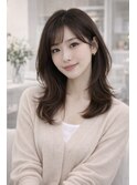 大人レイヤーカット モカブラウン
