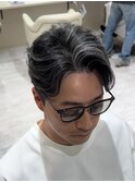 50代40代白髪ぼかしシルバーメッシュバレイヤージュ