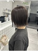 大人カジュアルぱつっとボブx透明感グレージュ【菅井】