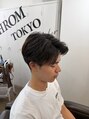 クロムトウキョウ ザ バーバー 新宿本店(CHROM TOKYO the Barber) センターパート×ニュアンスパーマ