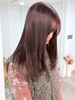 ミュラ(mulah)&nbsp;透明感カラーピンクベージュ＊ブリーチなし暖色カラーロング