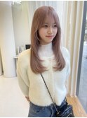 ハイトーンケアブリーチピンクミルクティーベージュ小顔ヘア