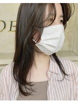 ヘアーエスクールフェイス(hair S. COEUR face) ミディアムレイヤー/グレージュカラー/３０代