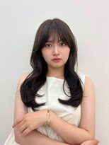 ノク 渋谷(nok)&nbsp;韓国オリーブカラーオリーブベージュ顔まわりレイヤー前髪パーマ