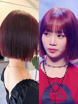 ラレイ ハラジュク(Lalei harajuku)&nbsp;【白石】チェウォン風赤髪タッセルボブ