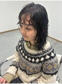 顔まわりレイヤー×パーマ
