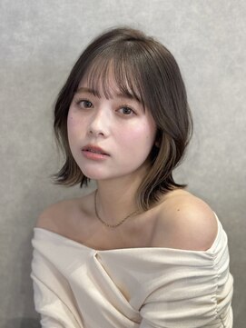 クーナバイトマト 横浜(Cuna by TOMTO) 【RYOSUKE】大人ボブ_インナーカラー_ミルクティーベージュ