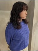 外国人風パーマ　くせ毛風パーマ　ミディアムパーマ y6