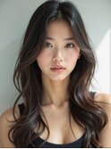 韓国くびれヘア_調布ミニウルフチェリーブラウン縮毛矯正