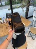 美髪シアーカラー髪質改善レイヤーカット切りっぱなしボブ