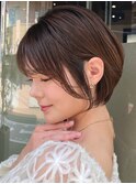 大人可愛いショートボブ×耳かけ×前髪